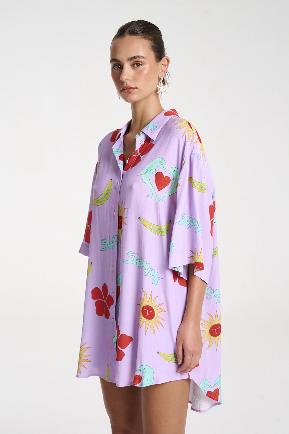SUMMI SUMMI | BIG SHIRT - LILAC TROPPO