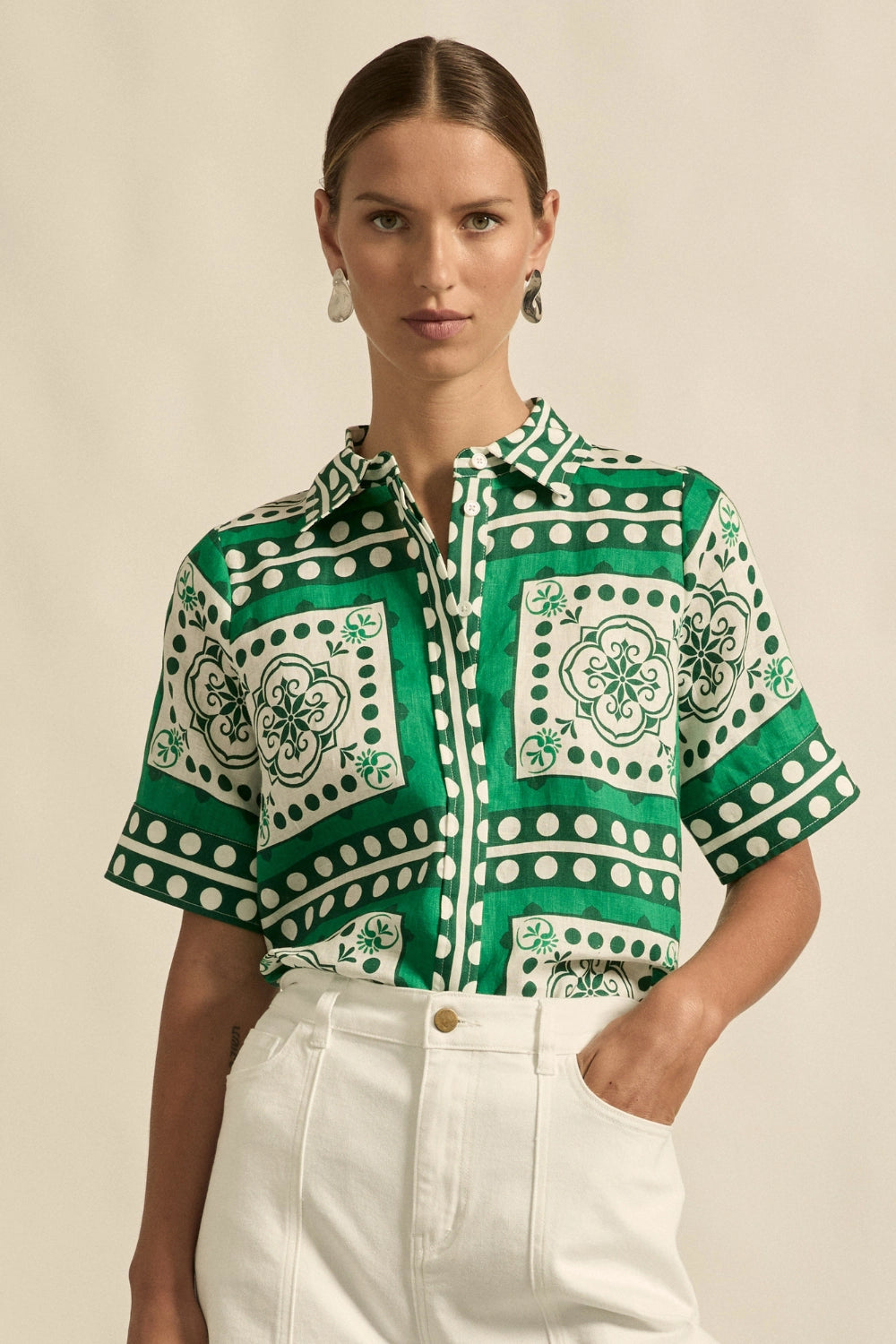 ZOE KRATZMANN | PIXEL TOP | PARROT SCARF