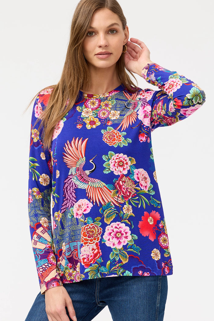 JOHNNY WAS | THE JANIE FAVORITE L/S CREW NECK FITTED - VICTORIA R16225-O