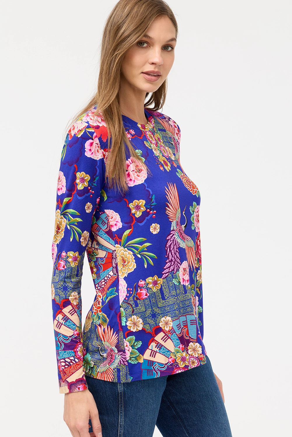 JOHNNY WAS | THE JANIE FAVORITE L/S CREW NECK FITTED - VICTORIA R16225-O