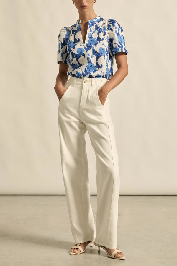 ZOE KRATZMANN | RECOLLECT TOP | AZURE BOUQUET