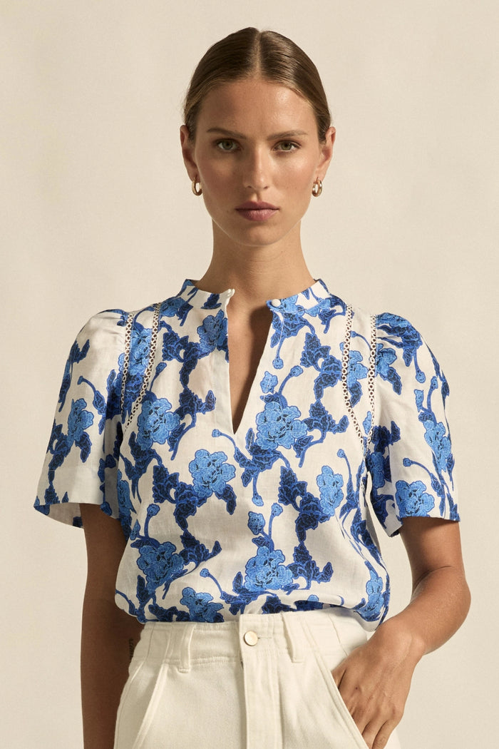 ZOE KRATZMANN | RECOLLECT TOP | AZURE BOUQUET