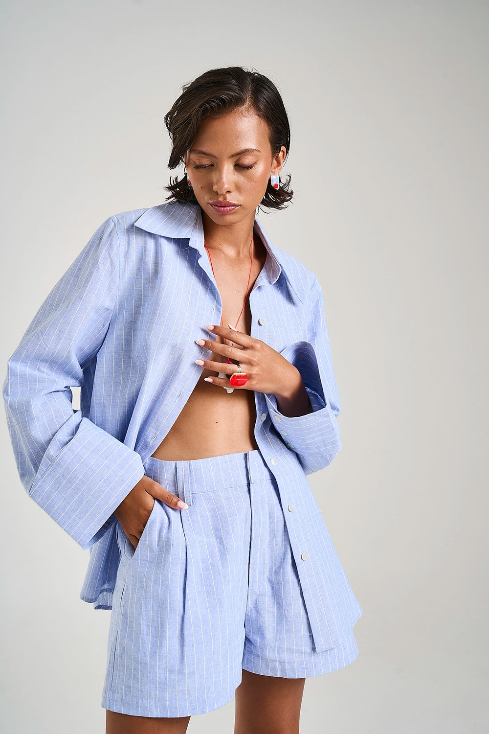 SUMMI SUMMI | TAILORED SHORT - SEA STRIPE