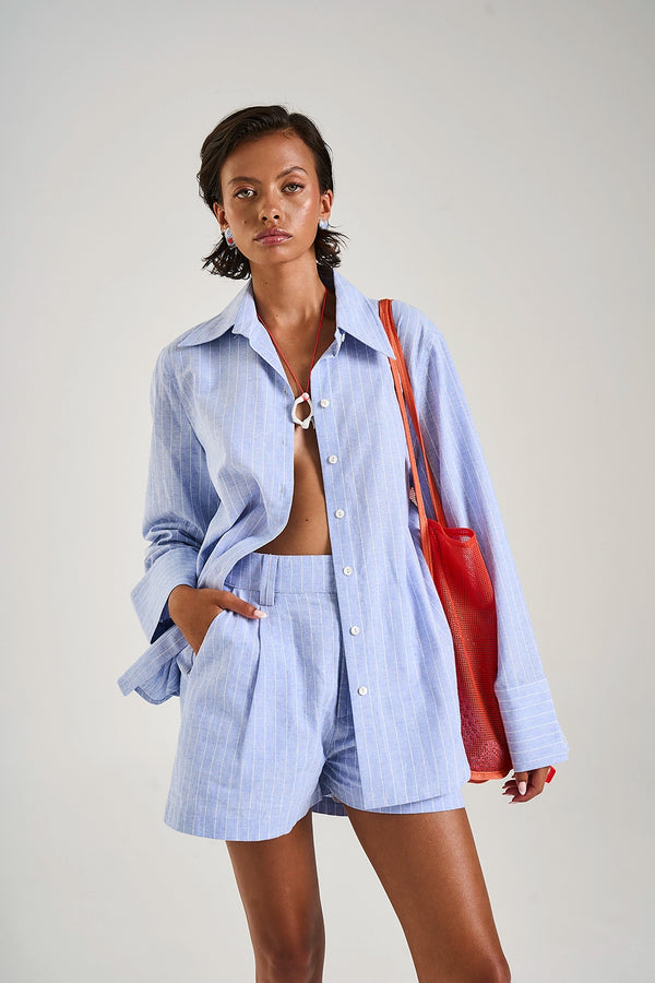 SUMMI SUMMI | CUFF SHIRT - SEA STRIPE