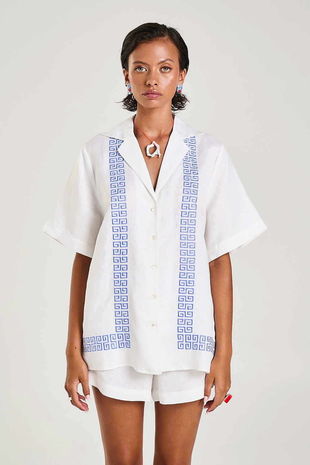 SUMMI SUMMI | COLLARED SS SHIRT - SOL SCRIPT