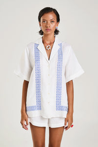 SUMMI SUMMI | COLLARED SS SHIRT - SOL SCRIPT