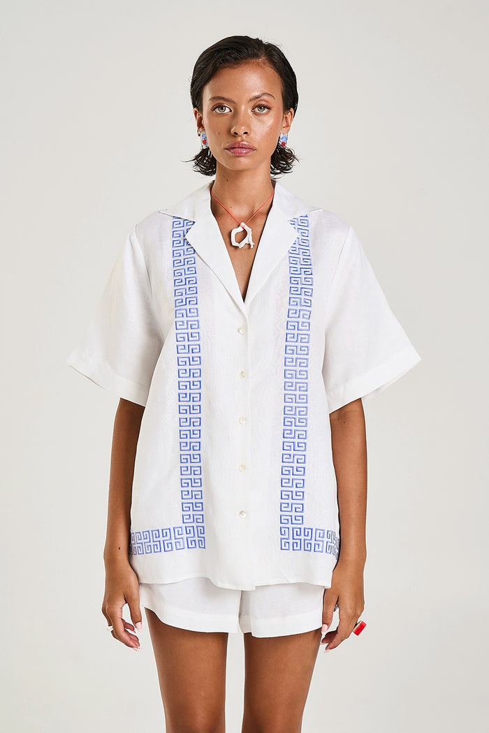 SUMMI SUMMI | COLLARED SS SHIRT - SOL SCRIPT