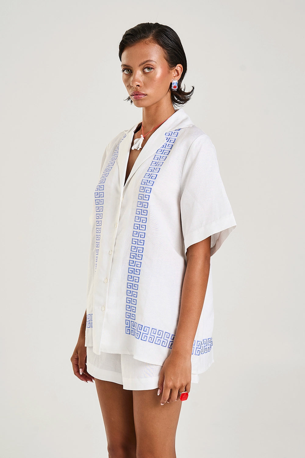 SUMMI SUMMI | COLLARED SS SHIRT - SOL SCRIPT
