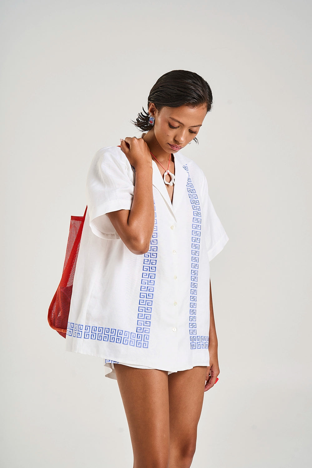 SUMMI SUMMI | COLLARED SS SHIRT - SOL SCRIPT