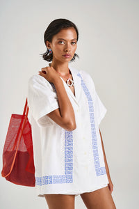 SUMMI SUMMI | COLLARED SS SHIRT - SOL SCRIPT