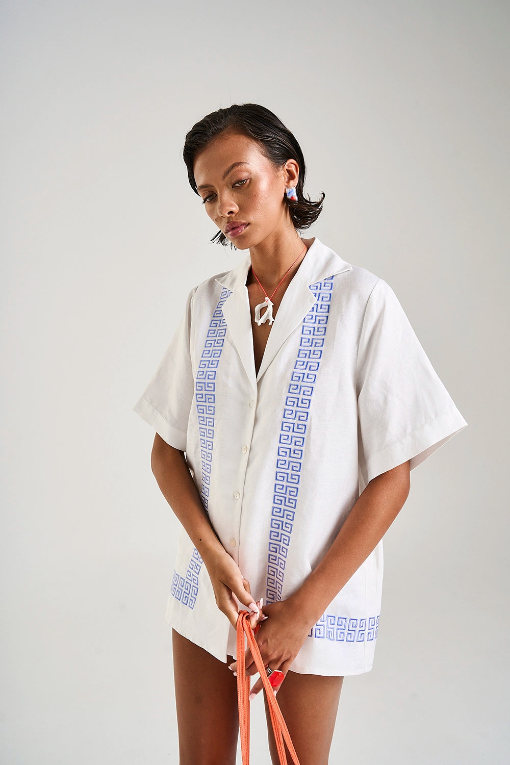 SUMMI SUMMI | COLLARED SS SHIRT - SOL SCRIPT
