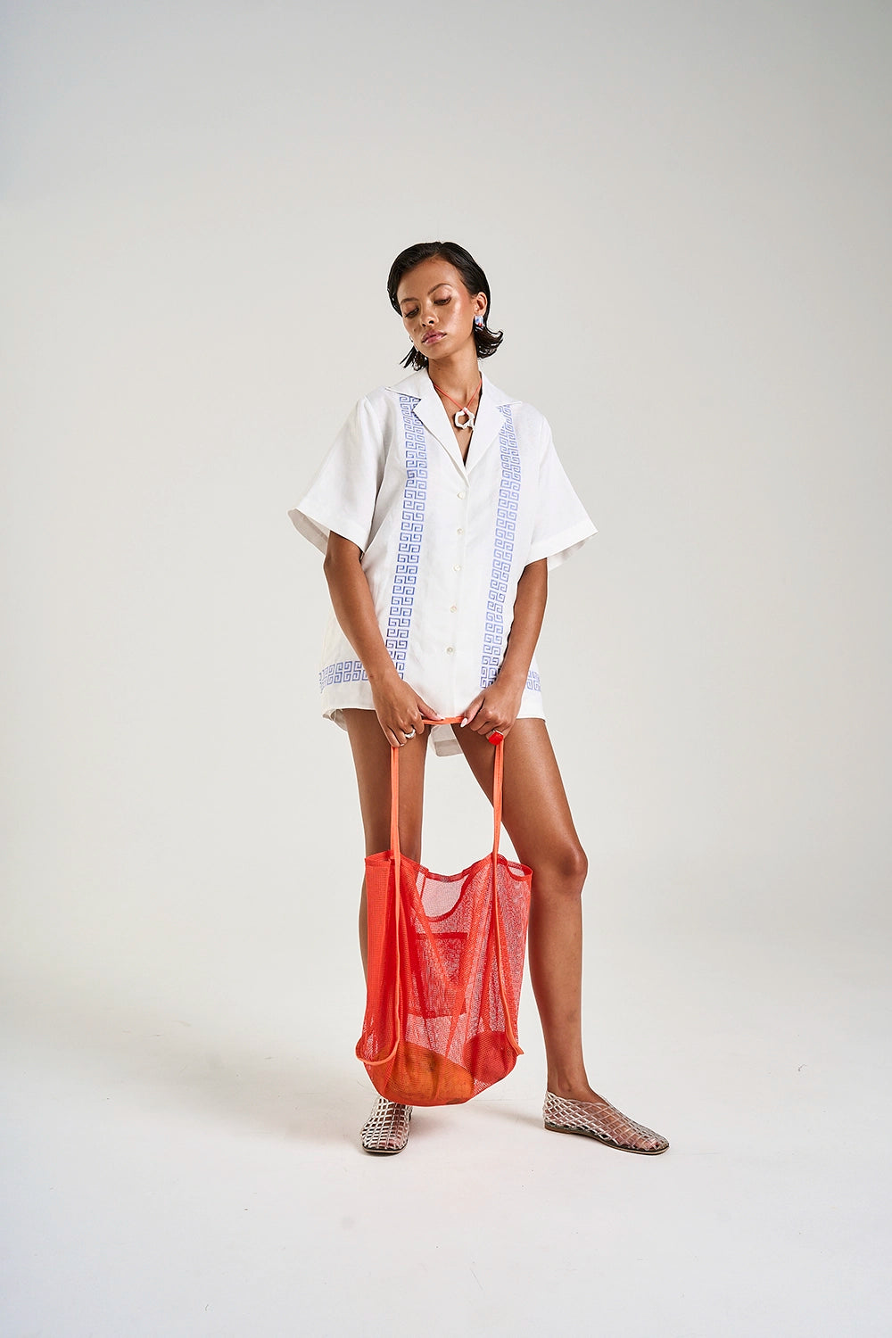 SUMMI SUMMI | COLLARED SS SHIRT - SOL SCRIPT