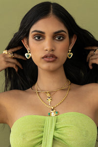 Mountain & Moon | Suri Earrings | Gold Green