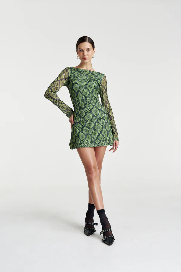 SUMMI SUMMI | HIBERNATE A-LINE MINI DRESS - VIPER VIP