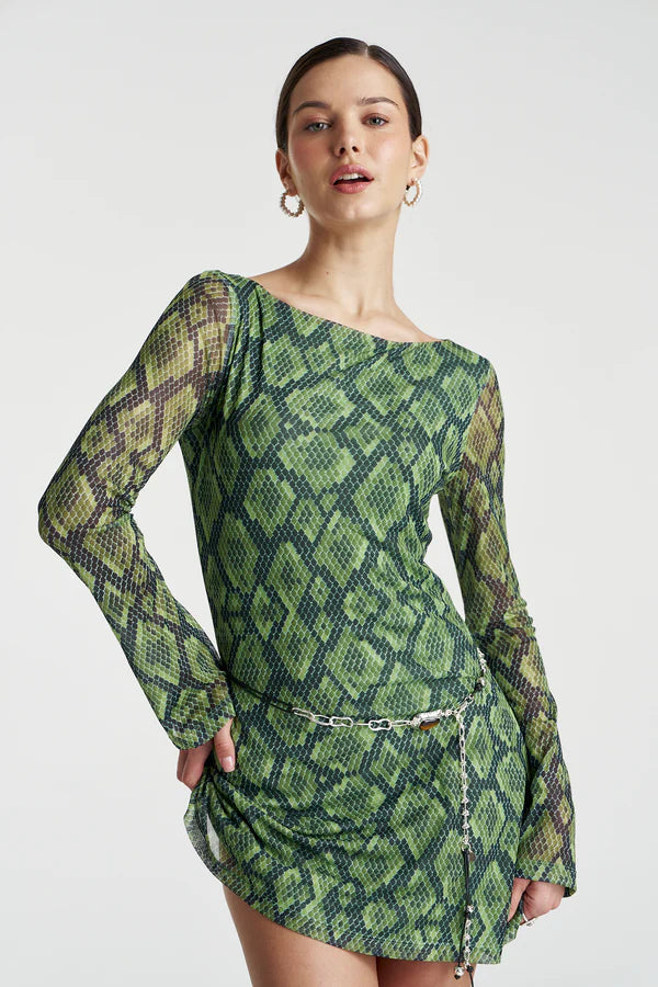 SUMMI SUMMI | HIBERNATE A-LINE MINI DRESS - VIPER VIP