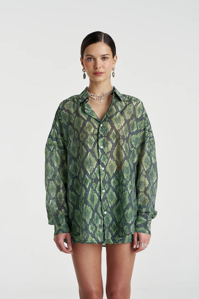 SUMMI SUMMI | SHEER LS SHIRT - VIPER VIP