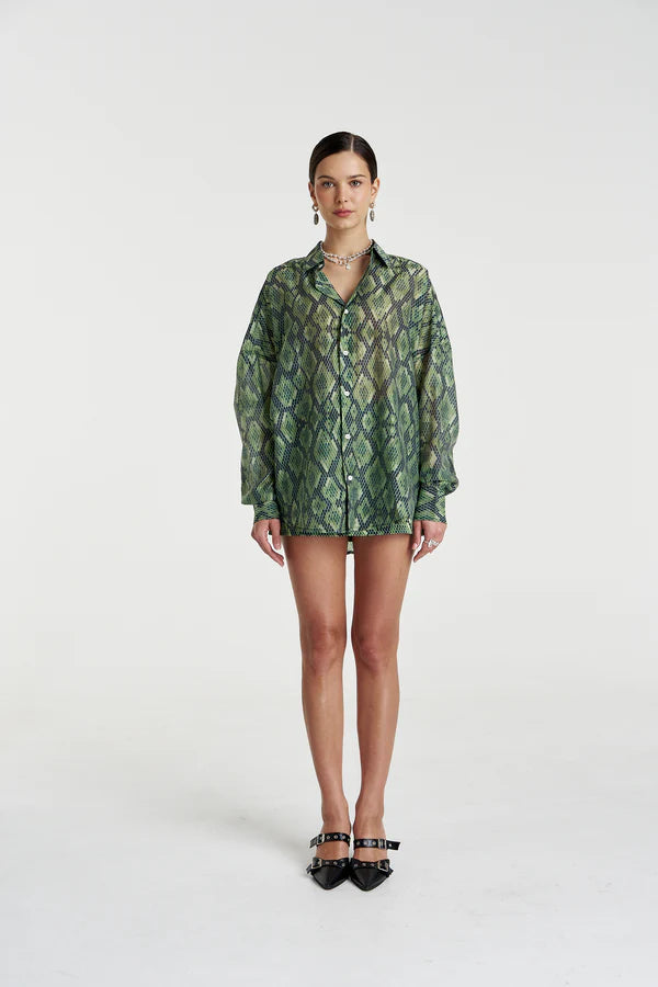 SUMMI SUMMI | SHEER LS SHIRT - VIPER VIP
