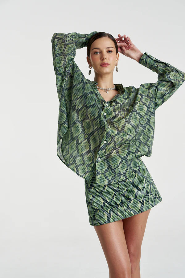 SUMMI SUMMI | SHEER LS SHIRT - VIPER VIP