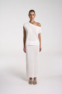 SUMMI SUMMI | KNIT MAXI SKIRT - WHITE