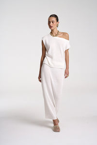SUMMI SUMMI | KNIT MAXI SKIRT - WHITE