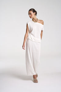 SUMMI SUMMI | KNIT MAXI SKIRT - WHITE